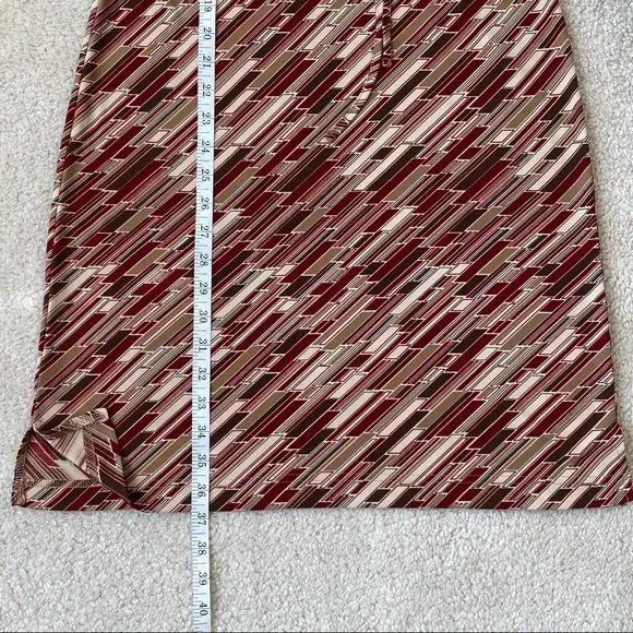 Mossimo Retro Print Shirt Dress size 6 Red Brown pattern 70s vibe - Picture 12 of 14